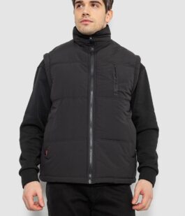 Жилет мужской однотонный утепленный, цвет черный, 244RF2-2