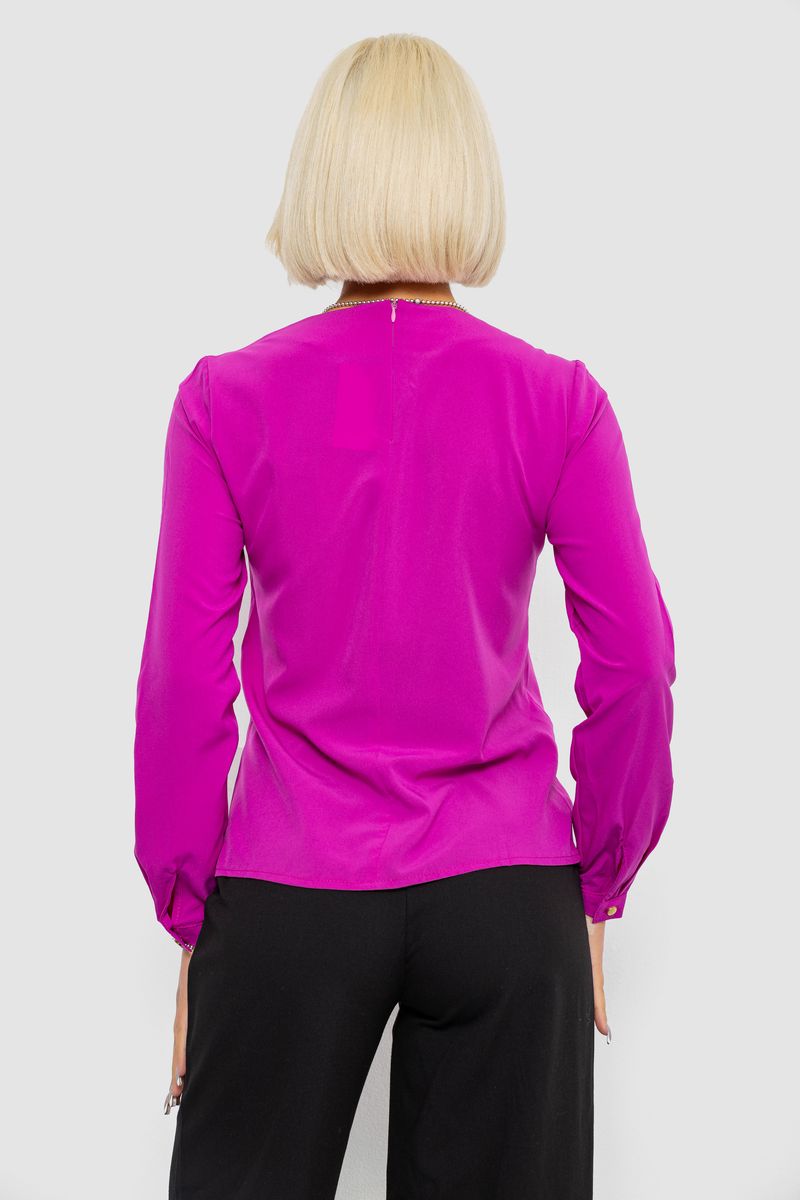 Блуза однотонная, цвет фуксия, 230R306 — изображение 4