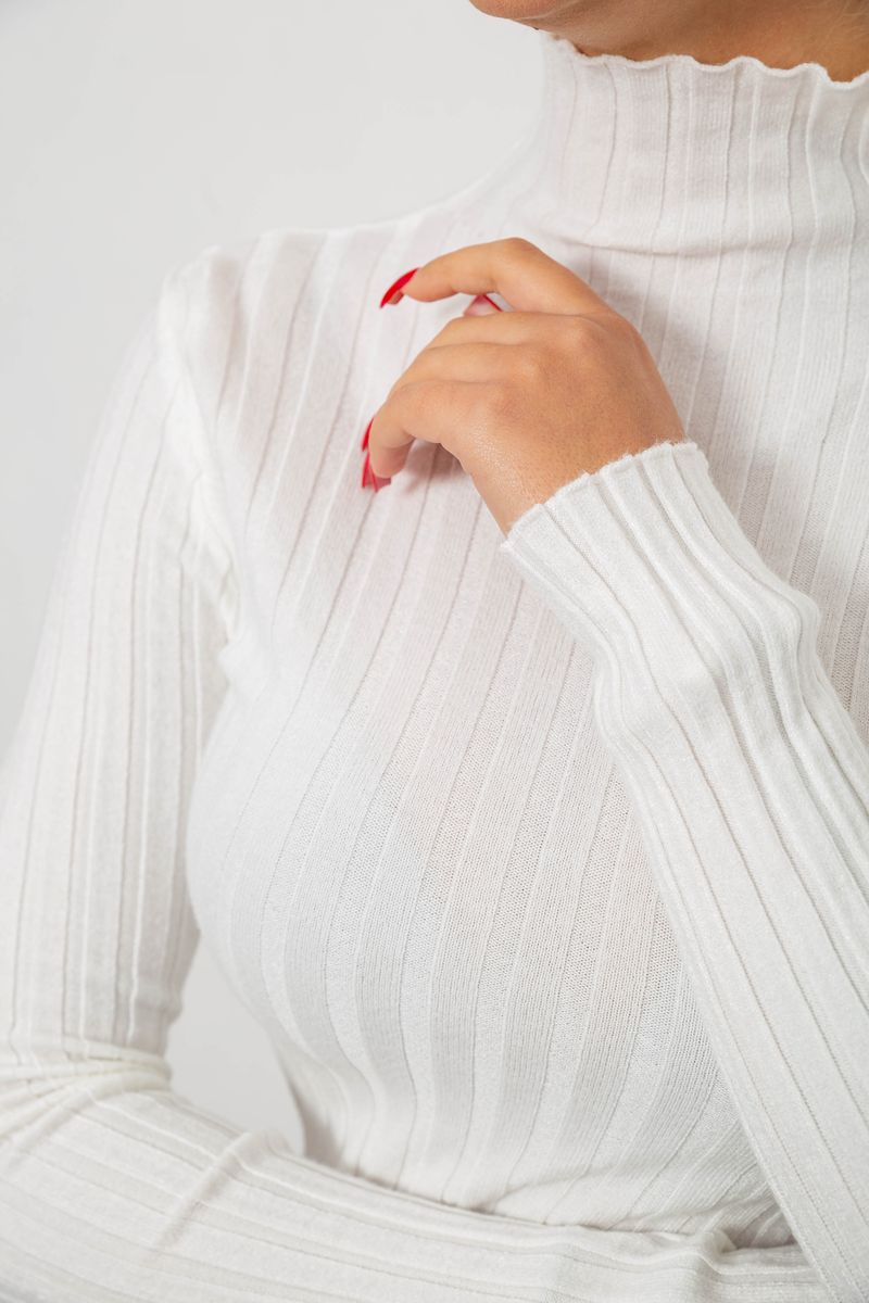 Гольф женский однотонный, цвет белый, 204R040 — изображение 5