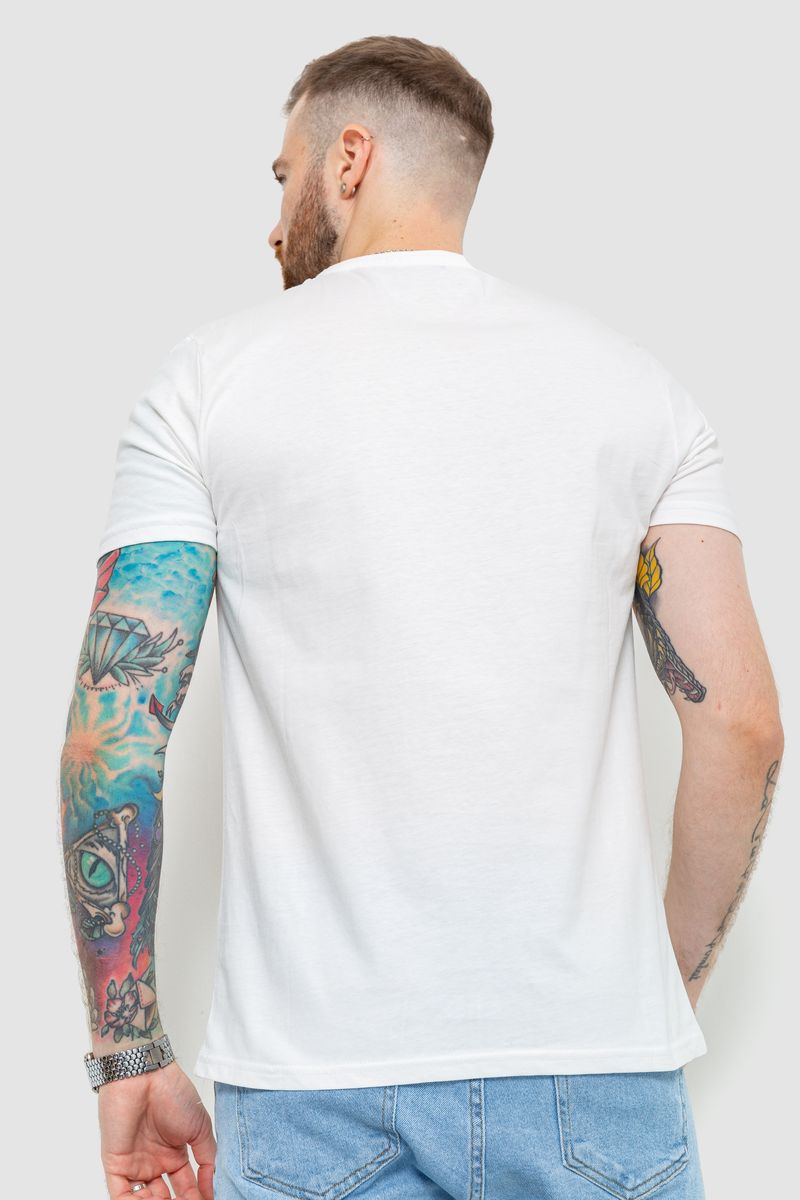 Футболка мужская базовая, цвет молочный, 208R2165 — изображение 4