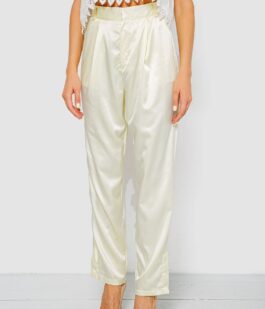 Брюки женские летние нарядные, цвет светло-желтый, 244R351
