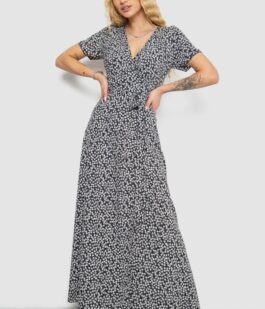 Сарафан на запах софт, цвет черно-белый, 241R184