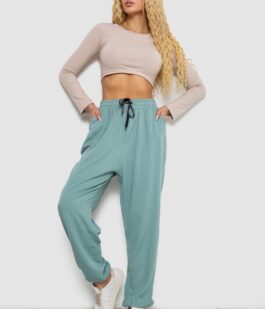 Штаны женские катоновые, цвет оливковый, 244RLE-071