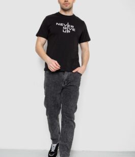 Футболка мужская с принтом, цвет черный, 241R1905