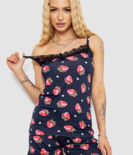 Пижама женская с принтом, цвет сине-розовый, 243R2129