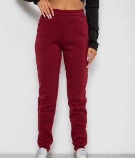 Спортивные штаны женские на флисе, цвет бордовый, 238R58600