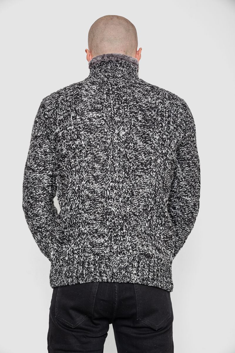 Свитер мужской, цвет черно-белый, 214R10323 — изображение 4