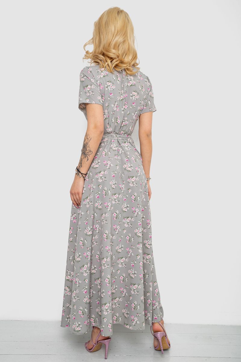 Сарафан с цветочным принтом, цвет серый, 241R161 — изображение 4