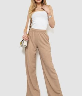 Брюки женские палаццо, цвет бежевый, 102R011-1