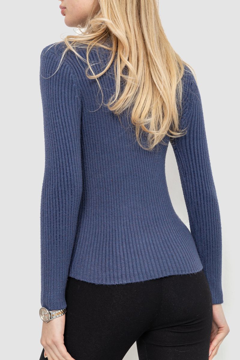 Гольф женский однотонный, цвет джинс, 244R001 — изображение 4