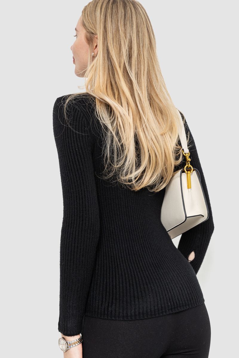 Гольф женский однотонный, цвет черный, 244R001 — изображение 4