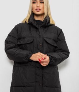 Куртка женская зимняя, цвет черный, 244RA18