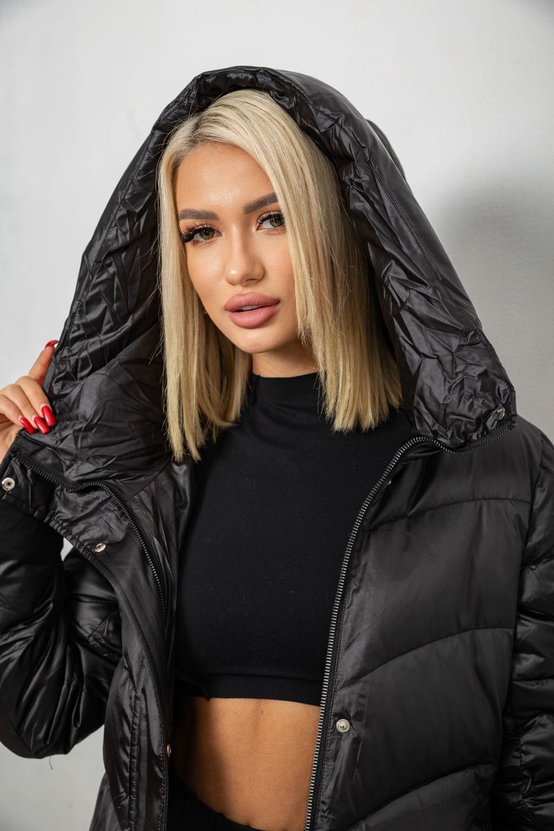 Куртка женская зимняя, цвет черный, 244R5612 — изображение 8