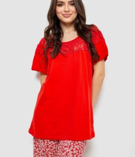 Пижама женская с принтом, цвет красный, 243R1600-011