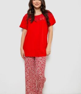 Пижама женская с принтом, цвет красный, 243R1600-011