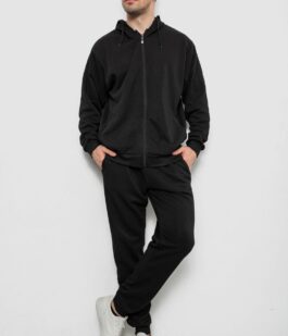 Спортивный костюм мужской утепленный, цвет черный, 244R9104