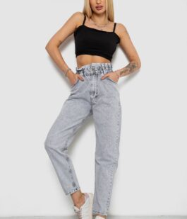 Джинсы женские Mom-fit, цвет серый, 244R1601S20