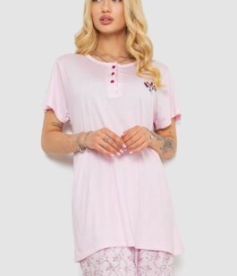 Пижама женская с принтом, цвет розовый, 243R6921