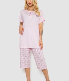 Пижама женская с принтом, цвет розовый, 243R6921