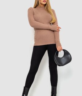 Кофта женская однотонная базовая, цвет темно-бежевый, 244R2032