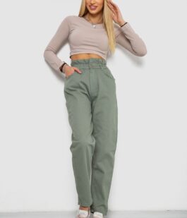 Джинсы женские, цвет оливковый, 250R1573