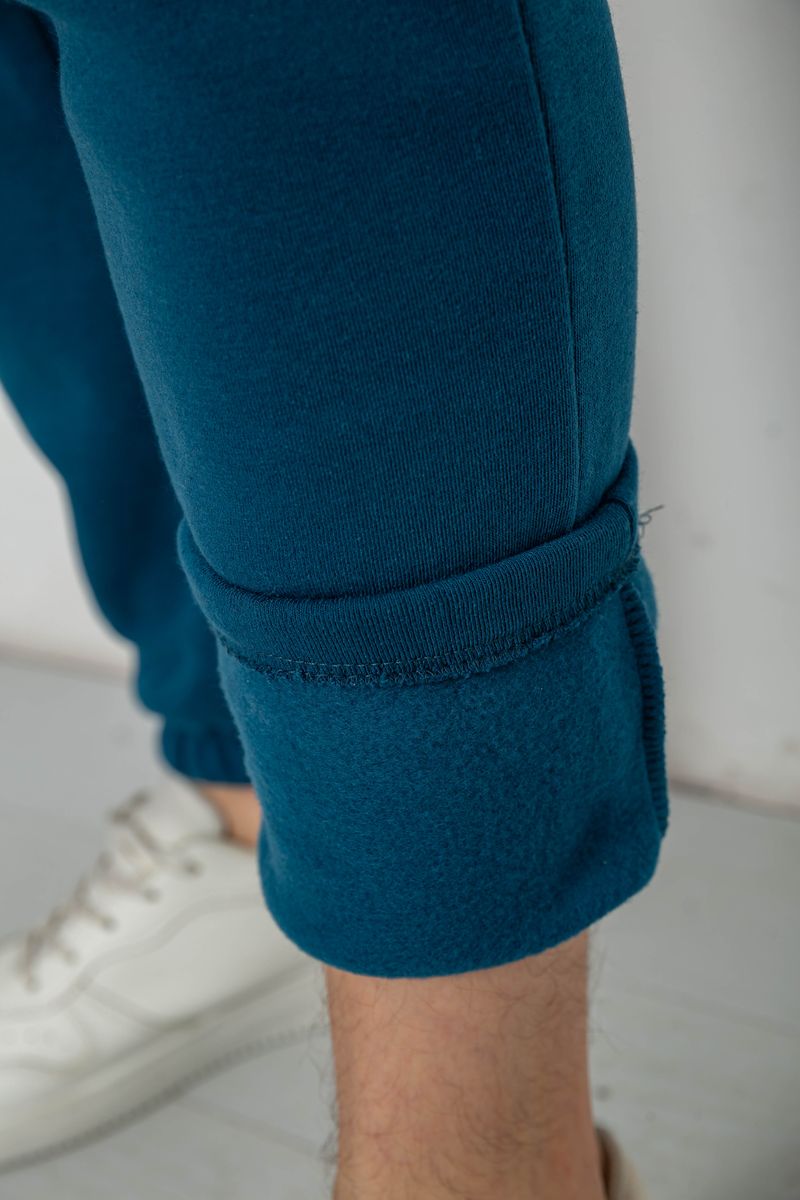 Спортивные штаны мужские на флисе, цвет изумрудный, 238R57256 — изображение 6