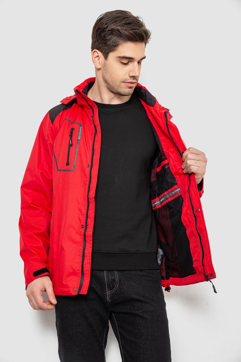 Куртка мужская демисезонная с капюшоном, цвет красный, 244RL-2515AL — изображение 4