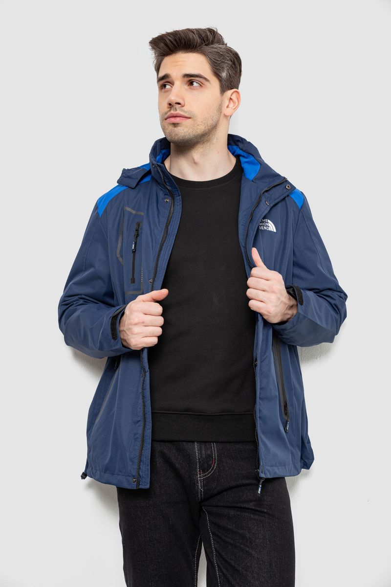 Куртка мужская демисезонная с капюшоном, цвет синий, 244RL-2515AL — изображение 4