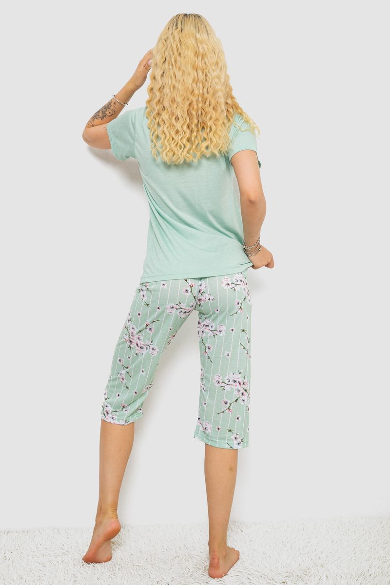 Пижама женская с принтом, цвет мятный, 243R10279 — изображение 4