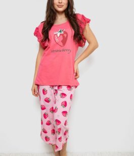 Пижама женская с принтом, цвет розовый, 243R1602-015