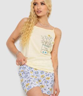 Пижама женская с принтом, цвет желтый, 238R3052