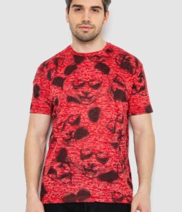 Футболка мужская с принтом, цвет красный, 244R6029