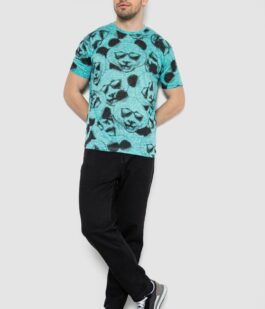 Футболка мужская с принтом, цвет мятный, 244R6029