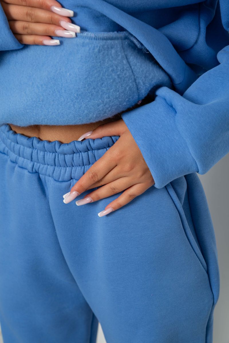 Спортивный костюм женский на флисе, цвет джинс, 238R5726 — изображение 6