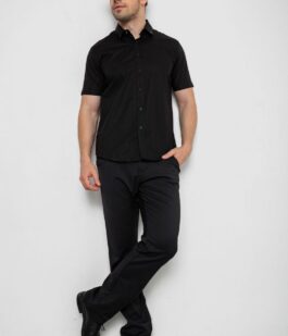 Рубашка мужская однотонная, цвет черный, 214R830