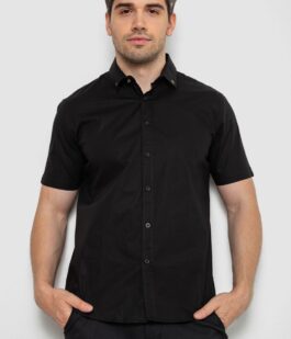 Рубашка мужская однотонная, цвет черный, 214R830