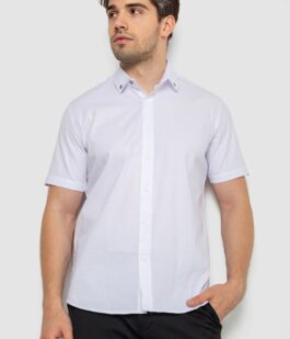 Рубашка мужская однотонная, цвет белый, 214R830