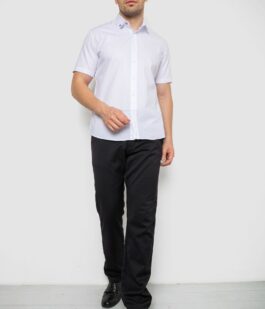 Рубашка мужская однотонная, цвет белый, 214R830