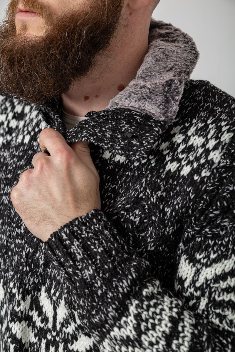 Свитер мужской, цвет черно-серый, 214R10321 — изображение 5