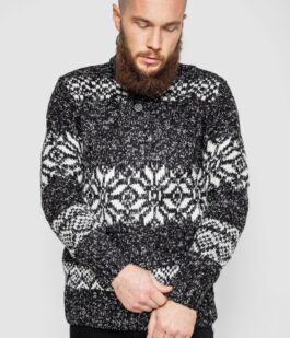 Свитер мужской, цвет черно-серый, 214R10321