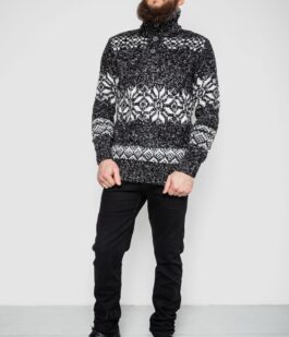 Свитер мужской, цвет черно-серый, 214R10321