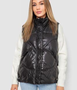 Жилетка женская однотонная, цвет черный, 244R915