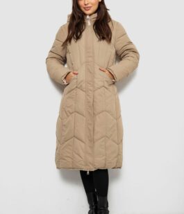 Куртка женская двусторонняя зимняя, цвет бежевый, 244R24115