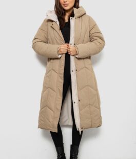 Куртка женская двусторонняя зимняя, цвет бежевый, 244R24115