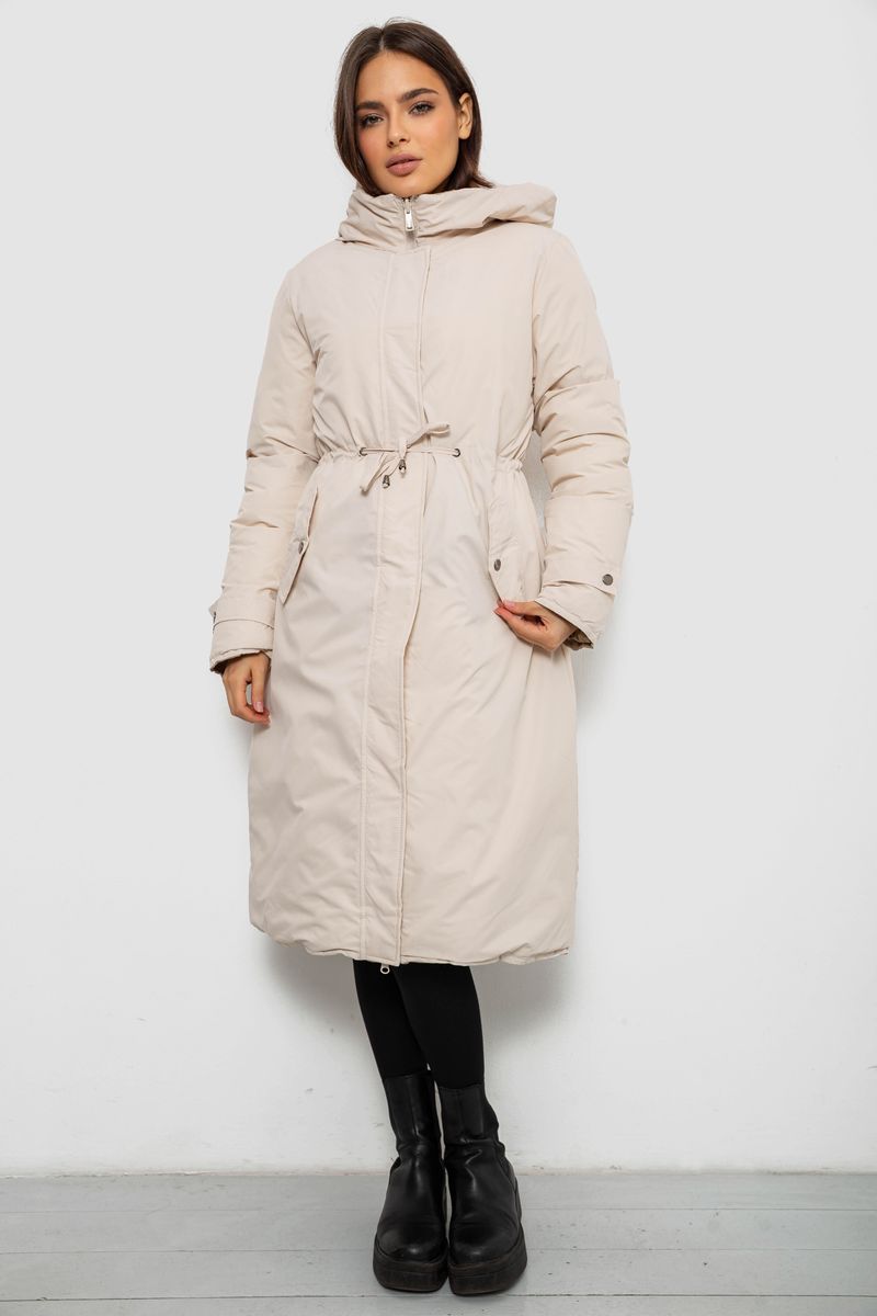 Куртка женская двусторонняя зимняя, цвет бежевый, 244R24115 — изображение 8