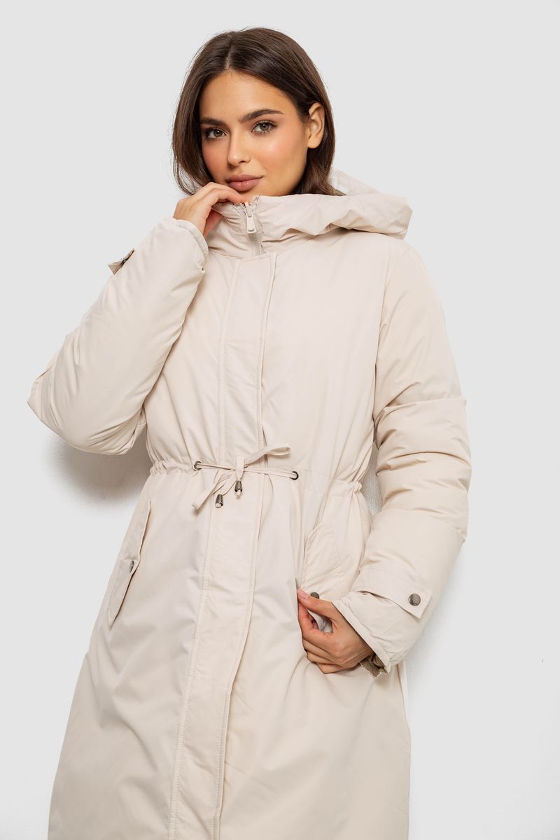 Куртка женская двусторонняя зимняя, цвет бежевый, 244R24115 — изображение 9
