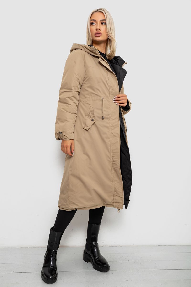 Куртка женская двусторонняя зимняя, цвет черный, 244R24115 — изображение 7