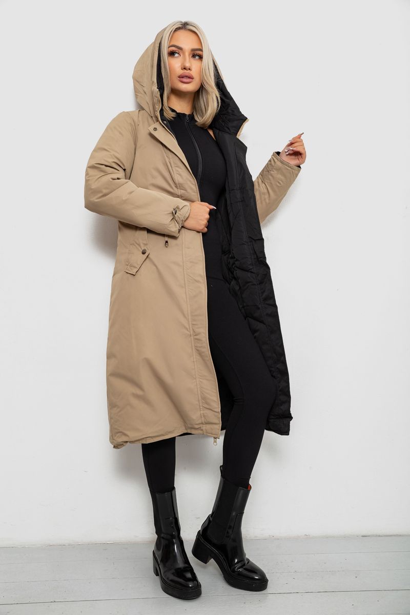 Куртка женская двусторонняя зимняя, цвет черный, 244R24115 — изображение 8