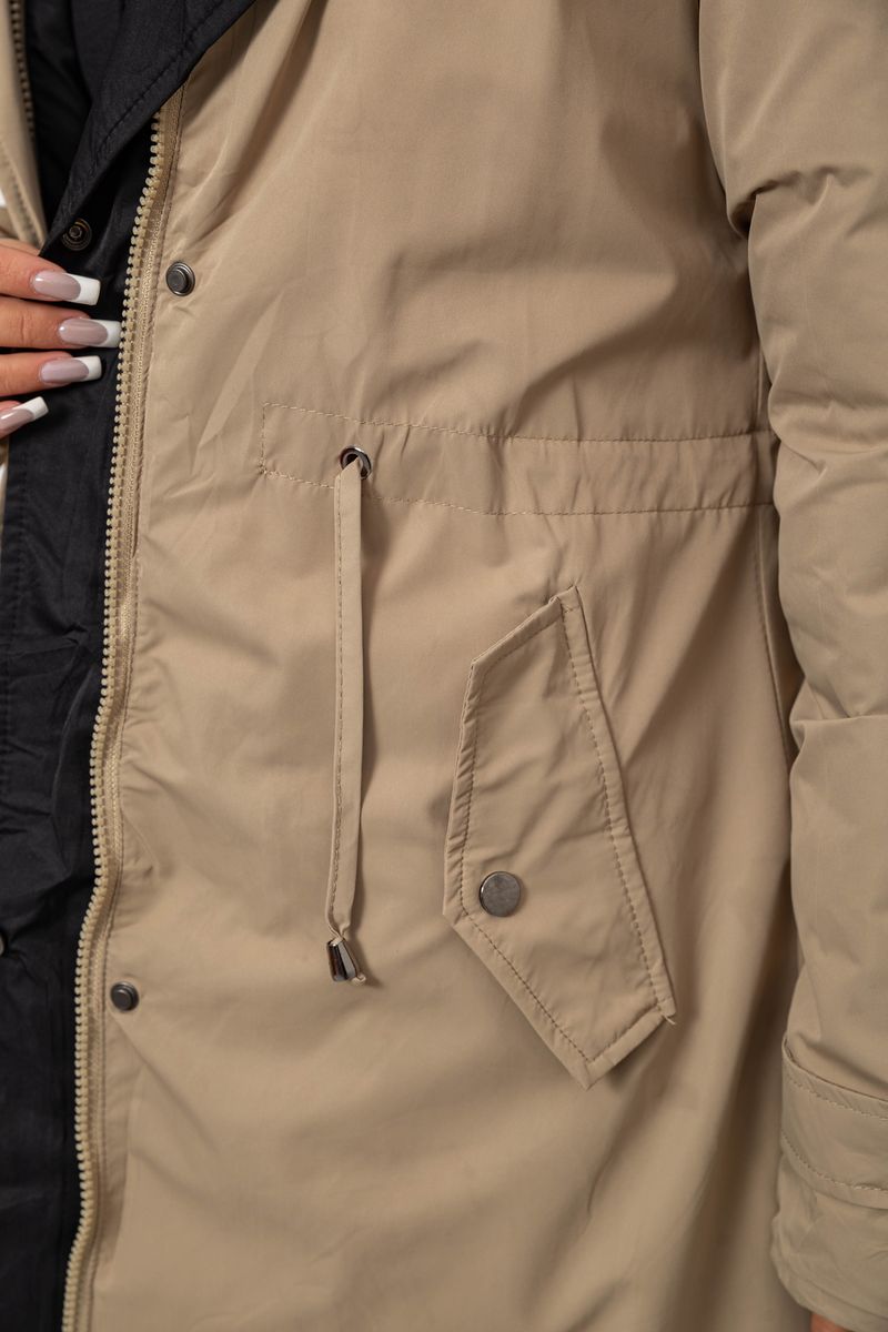 Куртка женская двусторонняя зимняя, цвет черный, 244R24115 — изображение 10