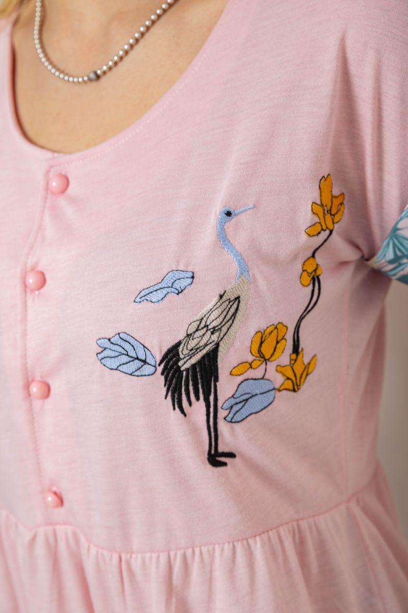 Пижама женская с принтом, цвет розовый, 243R6012-P2 — изображение 5